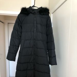 Lands End - Women's Winter Long Down Coat with Faux Fur Hood